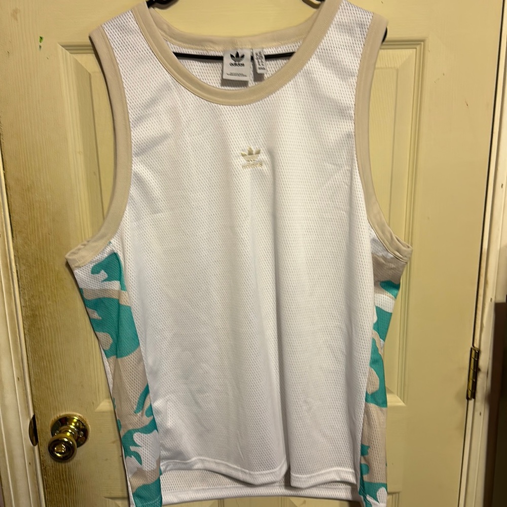 NWOT Adidas White Mesh Jersey